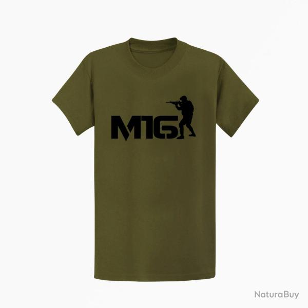 T shirt ARME M16 3 Kaki Noir