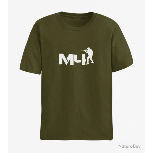 T shirt ARME M4 2 Army Blanc