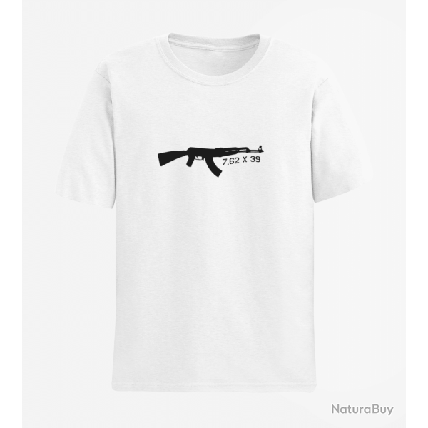 T shirt AK 7.62x39 Blanc