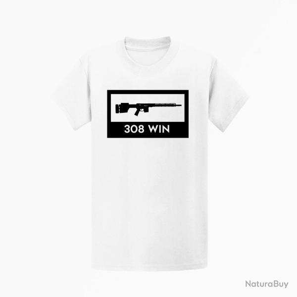 T shirt ARMES AR10 308 win Blanc