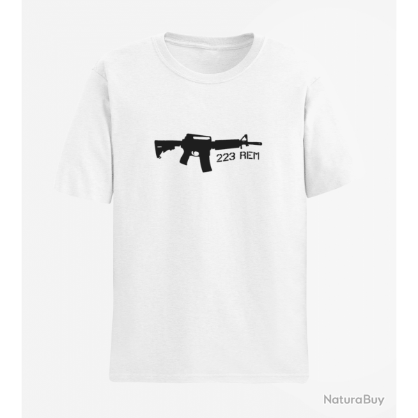 T shirt AR15 223 rem Blanc