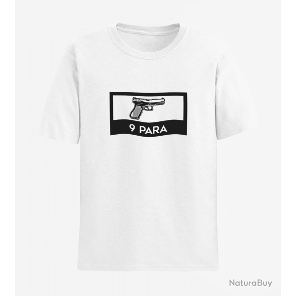 T shirt Glock 9 Para Blanc