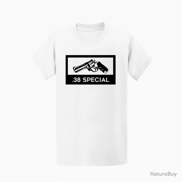 T shirt ARMES Revolver 38 Special Blanc