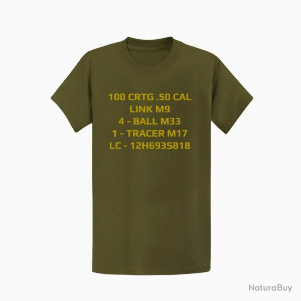 T shirt CAISSE MUNITIONS 50 Kaki Couleur