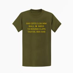 T shirt CAISSE MUNITIONS 5.56 Kaki Couleur