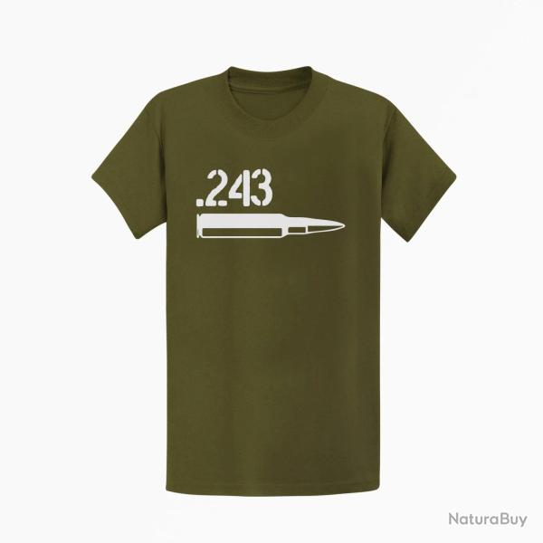 T shirt CARTOUCHE 243 win Kaki Blanc