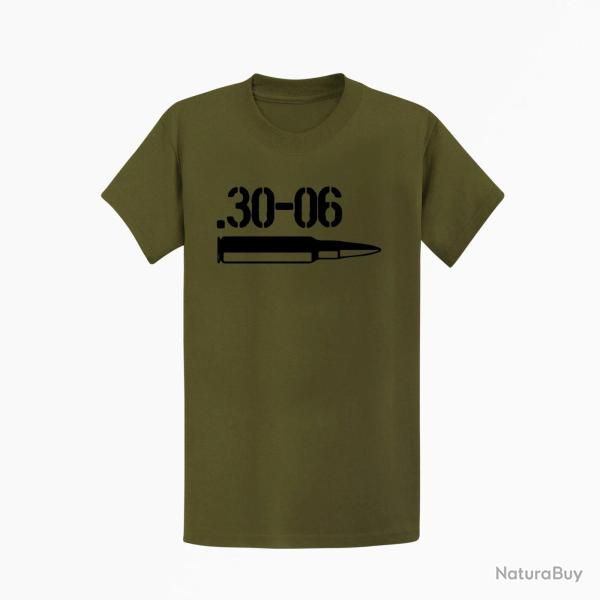T shirt CARTOUCHE 30 06 Kaki Noir