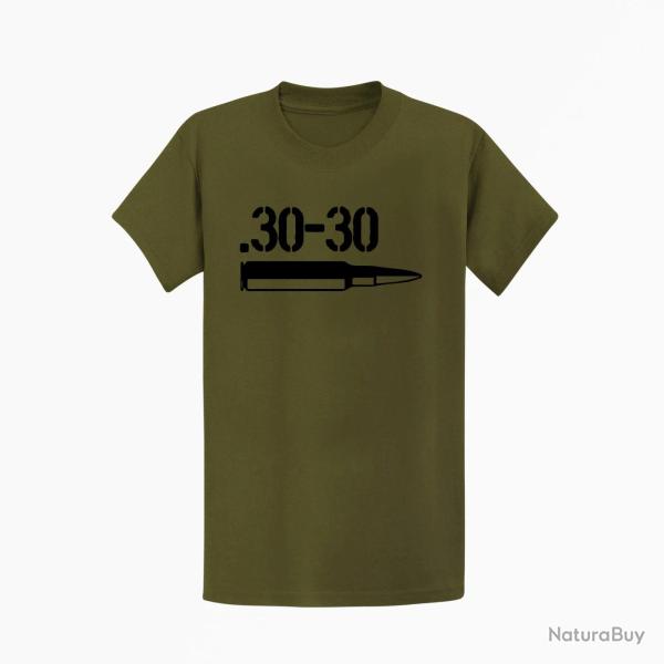 T shirt CARTOUCHE 30 30 Kaki Noir