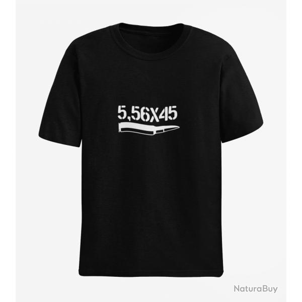 T shirt CARTOUCHE 5.56 Noir