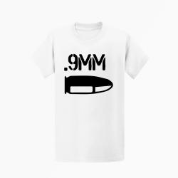 T shirt CARTOUCHE 9mm Blanc