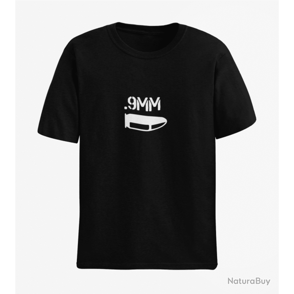 T shirt CARTOUCHE 9mm Noir