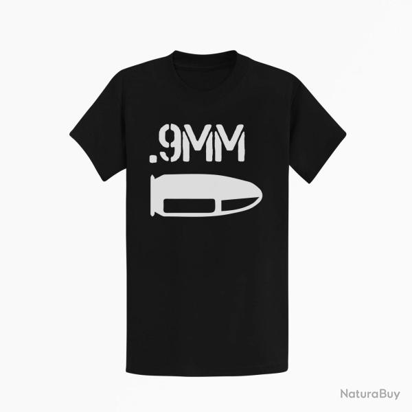 T shirt CARTOUCHE 9mm Noir