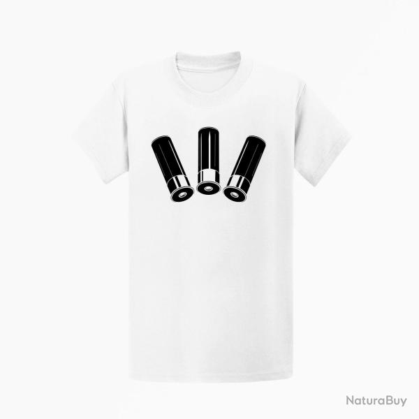 T shirt CARTOUCHE Calibre 12 Blanc