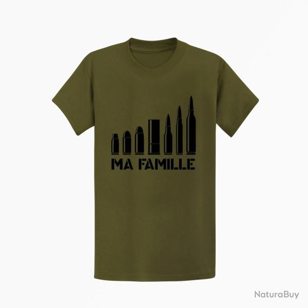 T shirt CARTOUCHES Kaki Noir