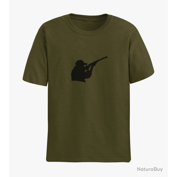 T shirt CHASSE Balltrap Army Noir