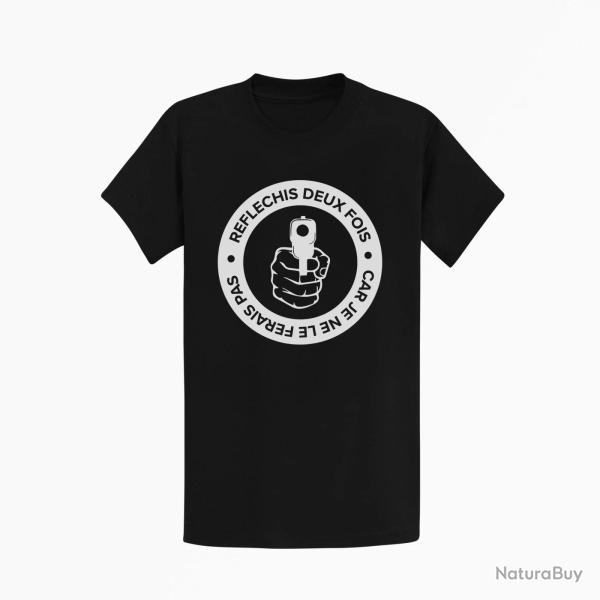 T shirt HOME DEFENSE R�fl�chis deux fois Noir