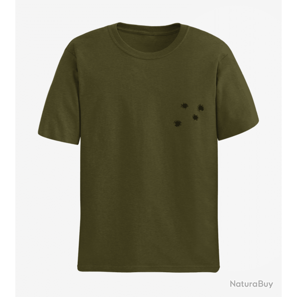 T shirt Impact de balles Coeur Army Noir