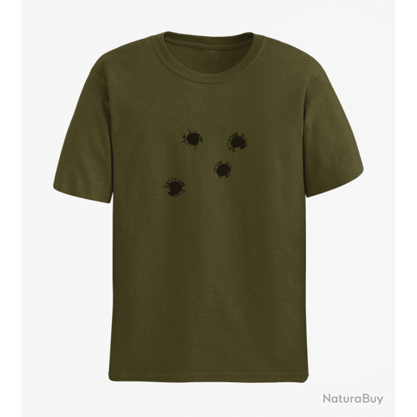 T shirt IMPACTS DE BALLES Army Noir