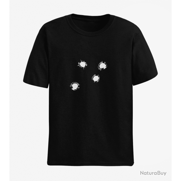 T shirt IMPACTS DE BALLES Noir
