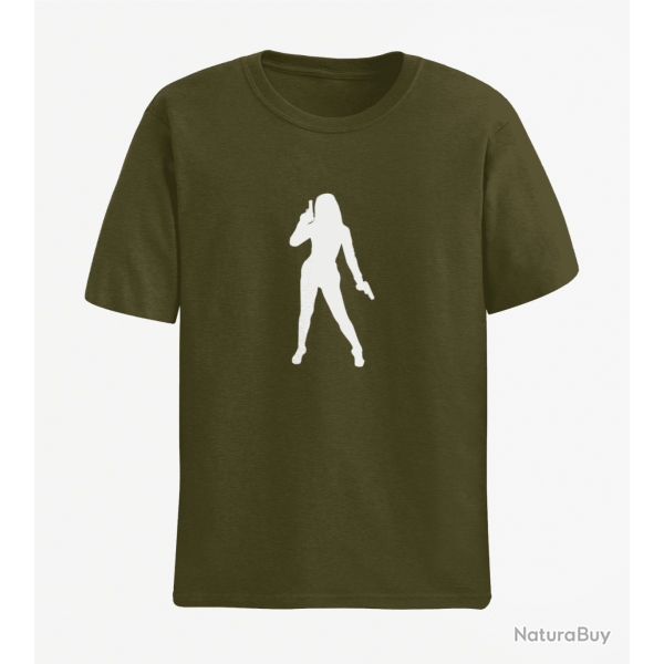 T shirt FEMME James Bond Army Blanc
