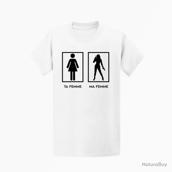 T shirt Ta Femme Ma Femme Blanc