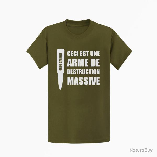 T shirt ARME DE DESTRUCTION MASSIVE Kaki Blanc