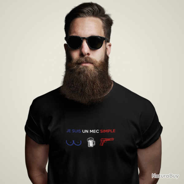T SHIRT HUMOUR Je suis un mec simple Patriote