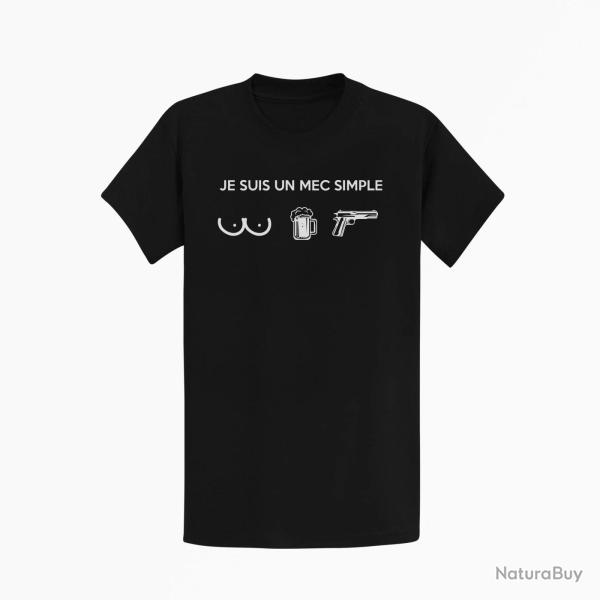 T shirt PATRIOTE Je suis un mec simple Noir