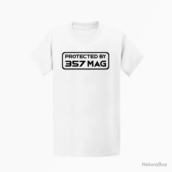 T shirt PROTECTED BY 357 MAG Blanc