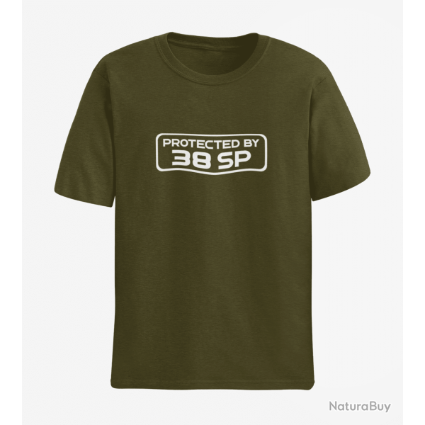 T shirt PROTECTED BY 38 Special Army Blanc
