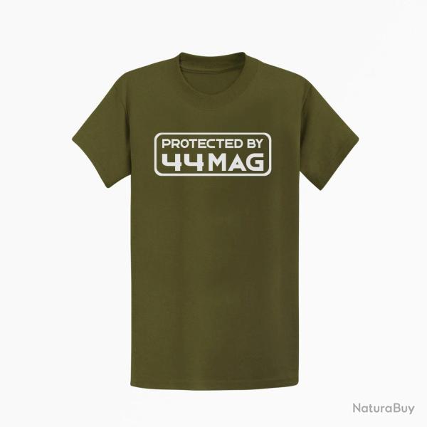 T shirt PROTECTED BY 44 MAG Kaki Blanc