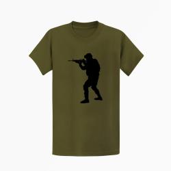 T shirt MILITAIRE AR15 Kaki Noir