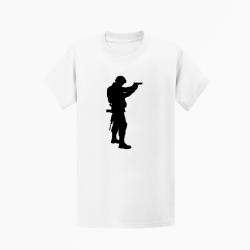 T shirt MILITAIRE Arme de poing Blanc