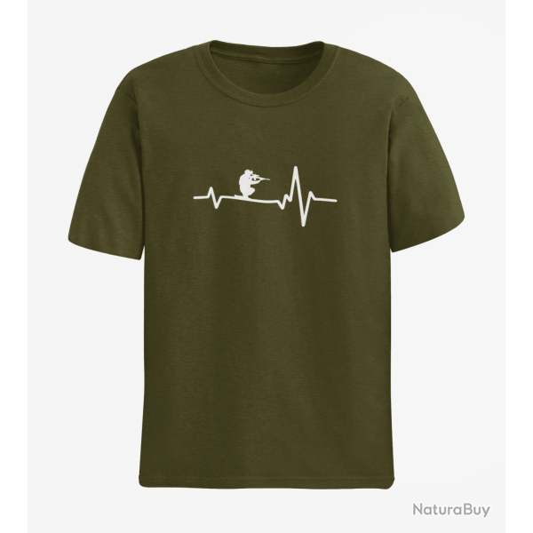 T shirt Militaire Battements de Coeur 2 Army Blanc