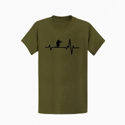 T shirt Militaire Battements de Coeur 2 Kaki Noir
