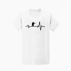 T shirt Militaire Battements de Coeur 2 Blanc