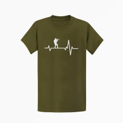 T shirt Militaire Battements de Coeur Kaki Blanc
