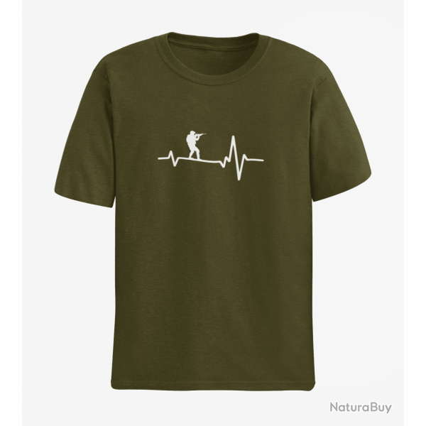 T shirt Militaire Battements de Coeur Army Blanc