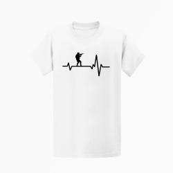 T shirt Militaire Battements de Coeur Blanc