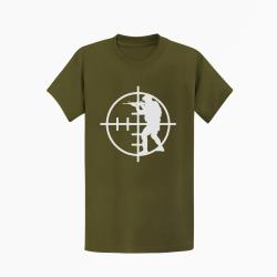 T shirt Militaire Viseur Coeur Kaki Blanc