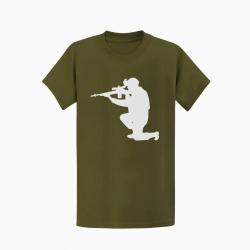 T shirt MILITAIRE M14 Kaki Blanc