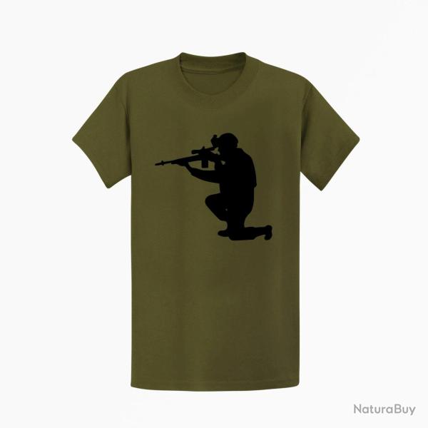 T shirt MILITAIRE M14 Kaki Noir
