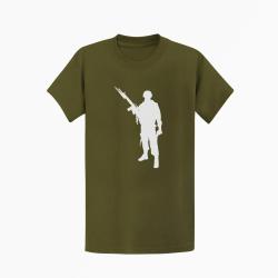 T shirt MILITAIRE M16 Kaki Blanc