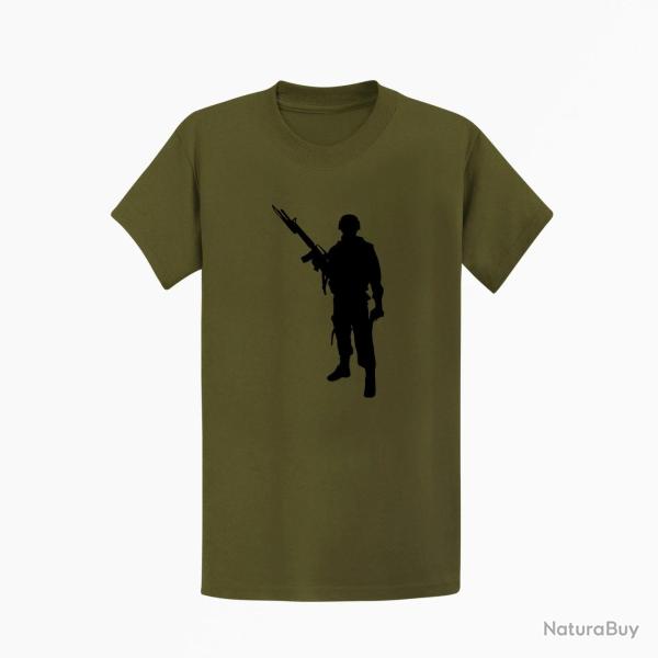 T shirt MILITAIRE M16 Kaki Noir