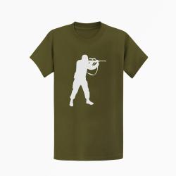 T shirt MILITAIRE Steyr Aug Kaki Blanc