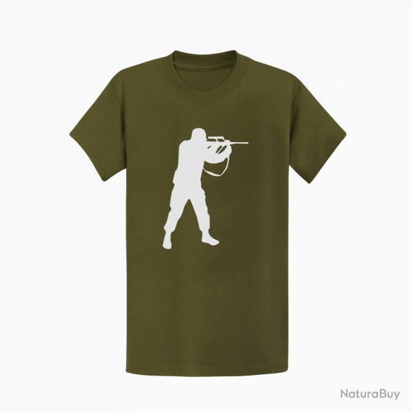 T shirt MILITAIRE Steyr Aug Kaki Blanc