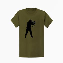 T shirt MILITAIRE Steyr Aug Kaki Noir