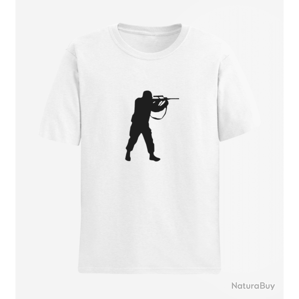 T shirt MILITAIRE Steyr Aug Blanc