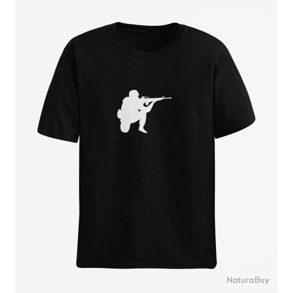 T shirt MILITAIRE Tireur Noir