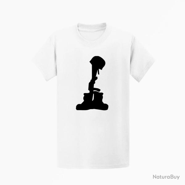 T shirt MILITAIRE Hommage Blanc